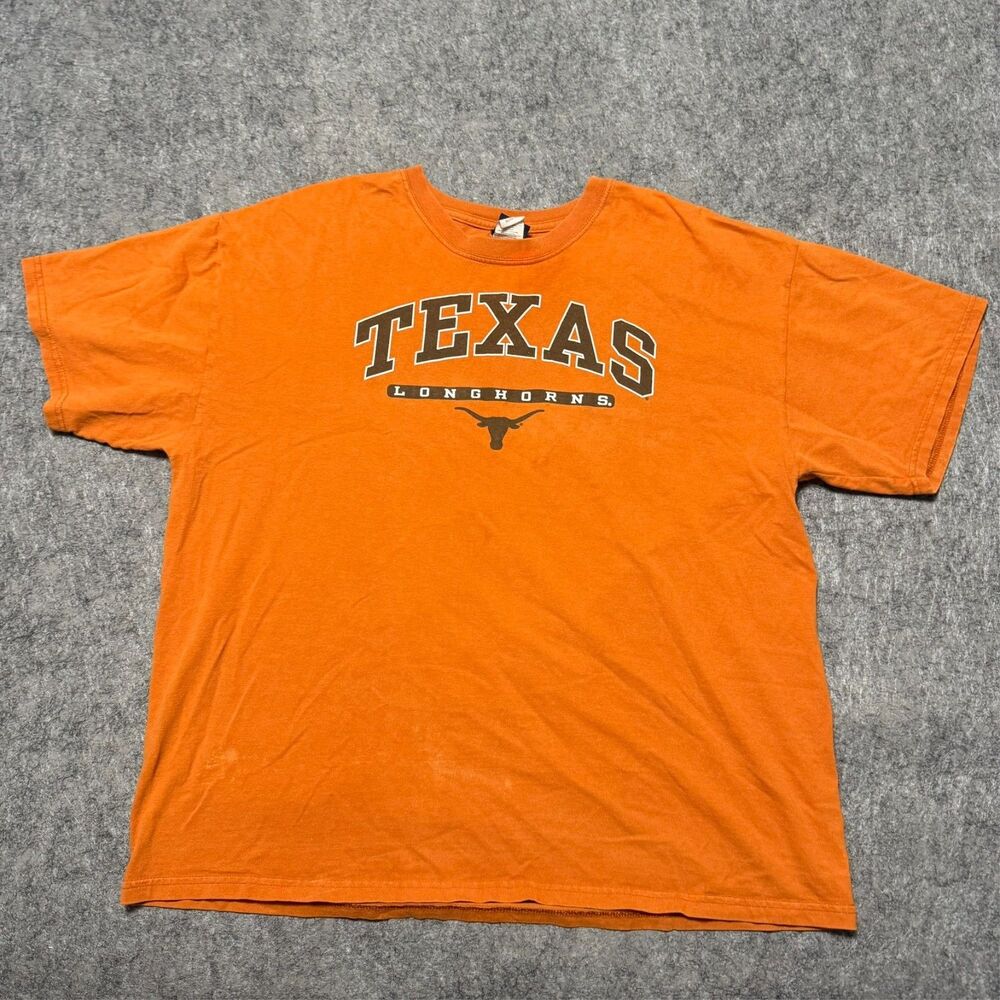 Vintage Y2K Old Varsity Brand T-Shirt Size XL Orange Texas Longhorns University